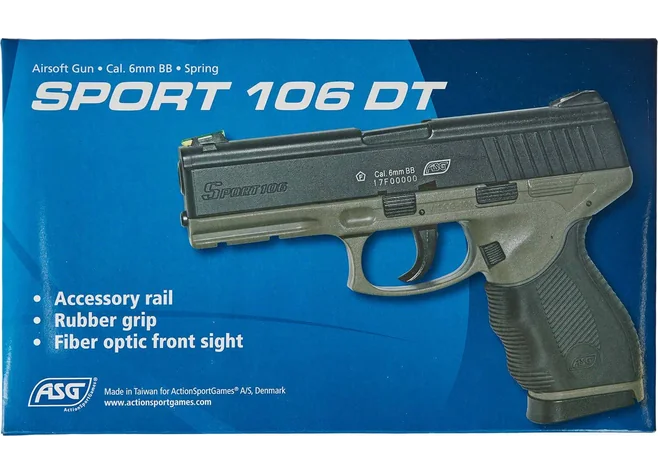Пистолет страйкбольный ASG Sport 106 DT Spring кал. 6 мм Black/fde Фото 3